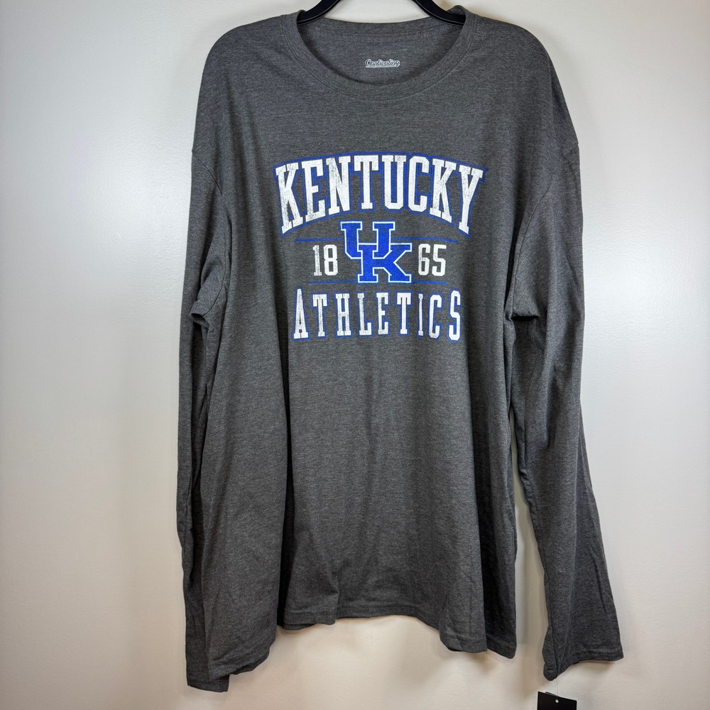 Kentucky Wildcats Long Sleeve Tee Mens 2XL Blue UK Logo Game Day Fan Gear Sporty
